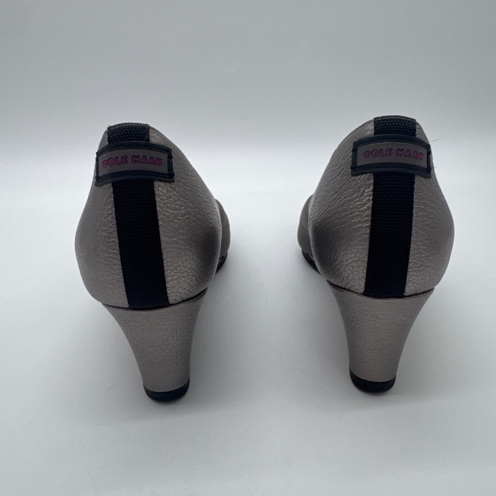 COLE HAAN Grand Series Gray & Silver Metallic Wedge Size 7B - Picture 7 of 8